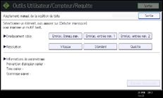 Illustration de l'écran du panneau de commande