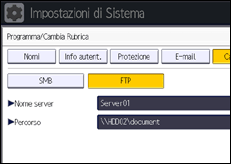 Illustrazione schermata pannello di controllo