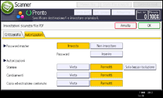 Illustrazione schermata pannello di controllo