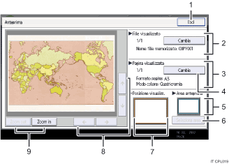 Illustrazione numerata pannello di controllo
