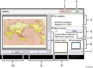 Illustrazione numerata pannello di controllo