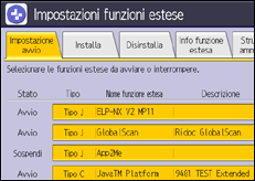 Illustrazione schermata pannello di controllo