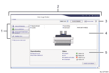 Schermafbeelding van internetbrowser (afbeelding met genummerde verklaringen)