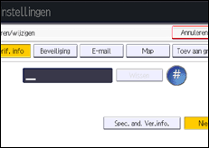 Schermafbeelding bedieningspaneel
