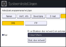 Schermafbeelding bedieningspaneel