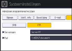 Schermafbeelding bedieningspaneel