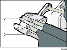 Illustratie van de namen van de belangrijkste onderdelen van de uitvoermand