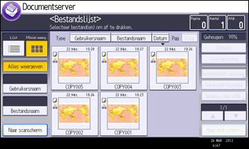 Schermafbeelding bedieningspaneel
