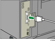 illustration of connecting the IEEE 1284 interface cable