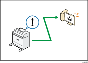 Illustration of monitoring and setting the machine using a computer