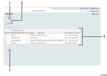 Web browser screen illustration numbered callout illustration
