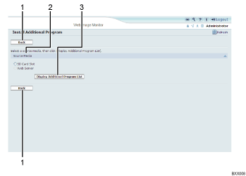 Web browser screen illustration numbered callout illustration