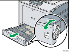 Front side of the printer illustration