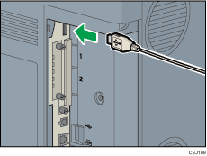 Illustration of connecting the USB interfece cable