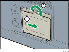 Rear side of the printer illustration