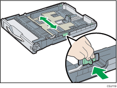 Paper feed tray illustration