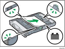 Paper feed tray illustration