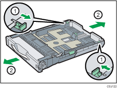 Paper feed tray illustration