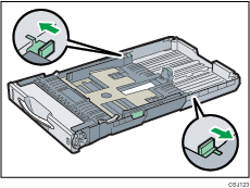 Paper feed tray illustration