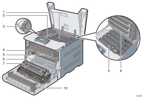 Printer illustration numbered callout illustration