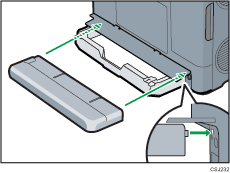 Rear side of the printer illustration