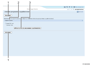 Illustration de l'écran du navigateur Web Illustration avec légende numérotée