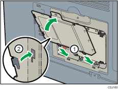 Illustrazione del lato posteriore della stampante