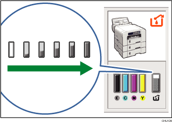 illustration of ink collector unit status