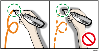 Illustration of how to use the electronic pen