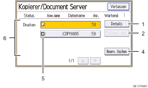 Nummerierte Abbildung Bedienfeld-Display