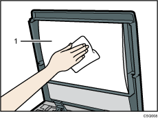 Abbildung Vorlagenglasabdeckung (numerierte Angaben)