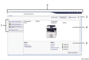 Nummerierte Abbildung der Webbrowser-Anzeige