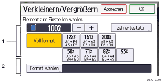 Nummerierte Abbildung Bedienfeld-Display