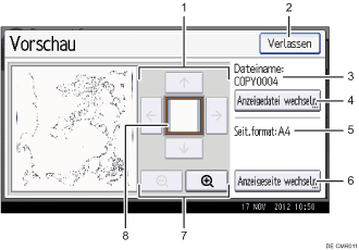 Nummerierte Abbildung Bedienfeld-Display