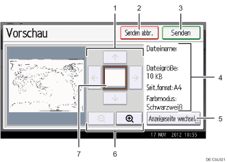 Nummerierte Abbildung Bedienfeld-Display