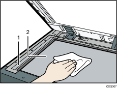 Ilustración del cristal de exposición, ilustración con llamadas numeradas