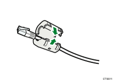 ilustración del cable de Ethernet con núcleo de ferrita