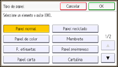 Ilustración de la pantalla panel de mandos