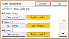Ilustración de la pantalla panel de mandos