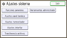 Ilustración de la pantalla panel de mandos