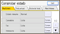 Ilustración de la pantalla panel de mandos