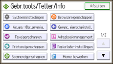 Schermafbeelding bedieningspaneel