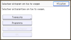 Schermafbeelding bedieningspaneel