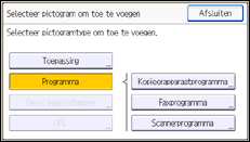Schermafbeelding bedieningspaneel
