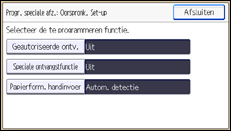 Schermafbeelding bedieningspaneel