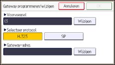 Schermafbeelding bedieningspaneel