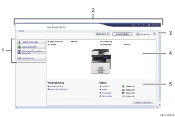 Schermafbeelding van internetbrowser (afbeelding met genummerde verklaringen)