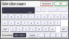 Schermafbeelding bedieningspaneel