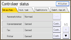 Schermafbeelding bedieningspaneel