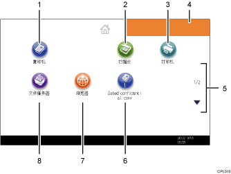 已编号的操作面板屏幕插图